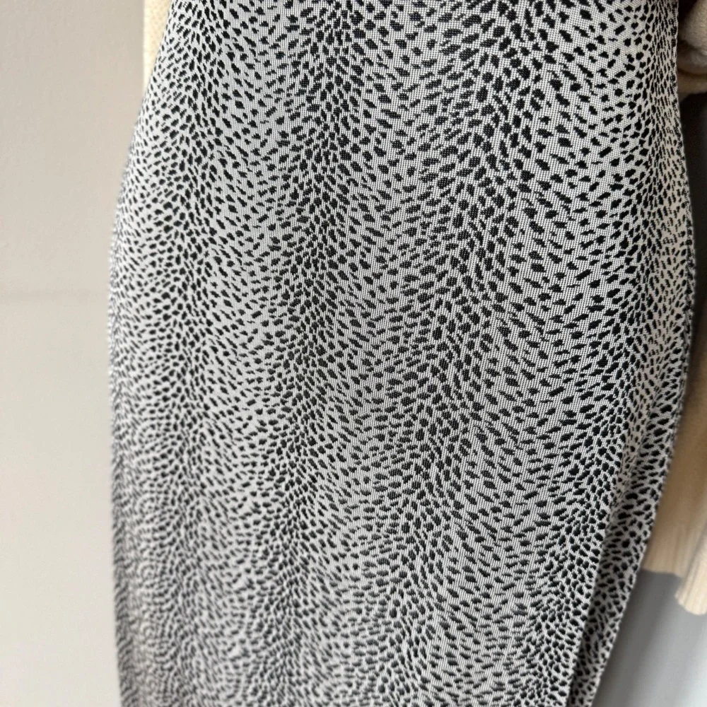 Vintage GANTOS Maxi Skirt Size XS/S Black White Animal Cheetah Print‎ Indie